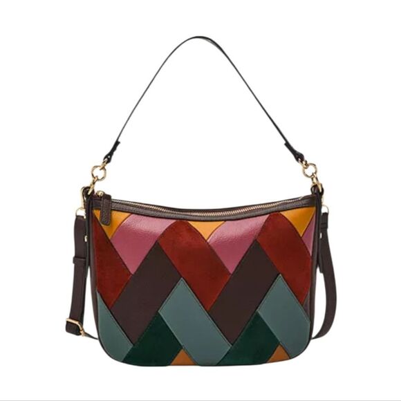 Fossil Jolie Leather Patchwork Crossbody Bag NEW - Picture 1 of 16